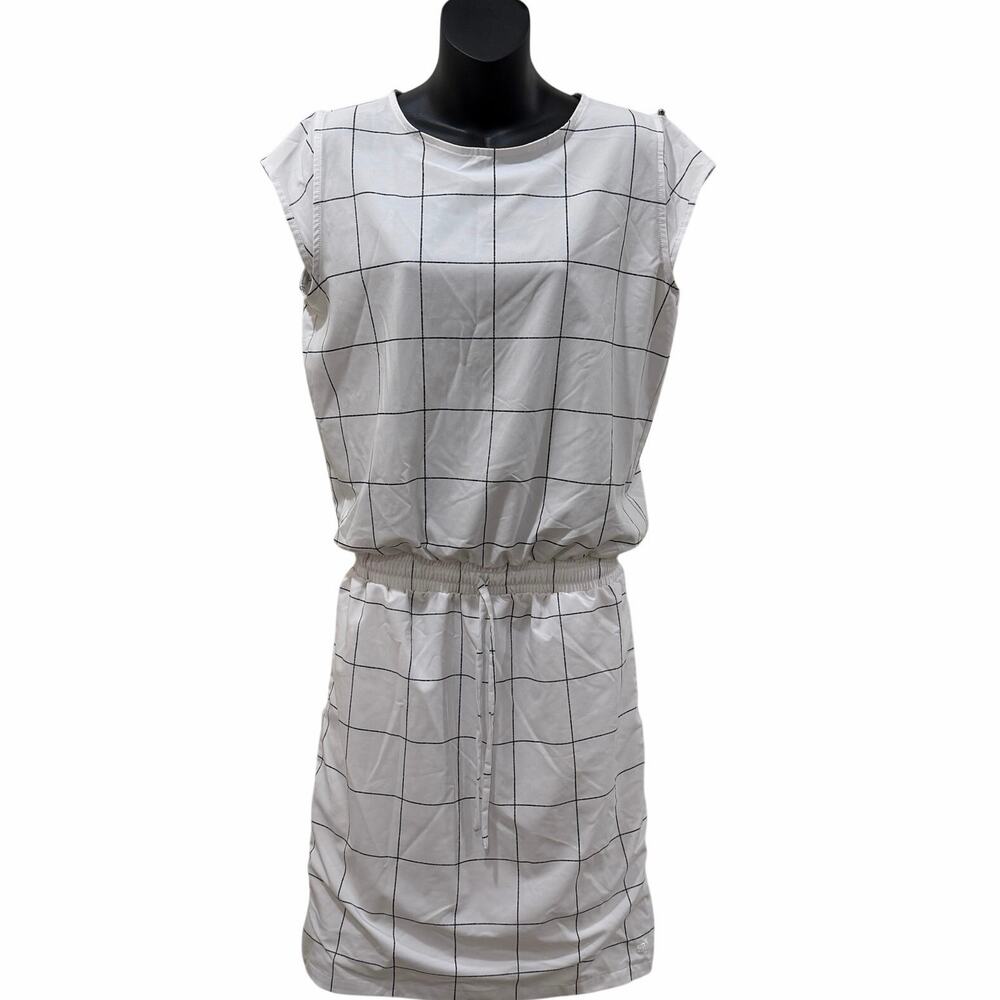 Albion Going Places Dress In White Windowpane - Picture 2 of 7